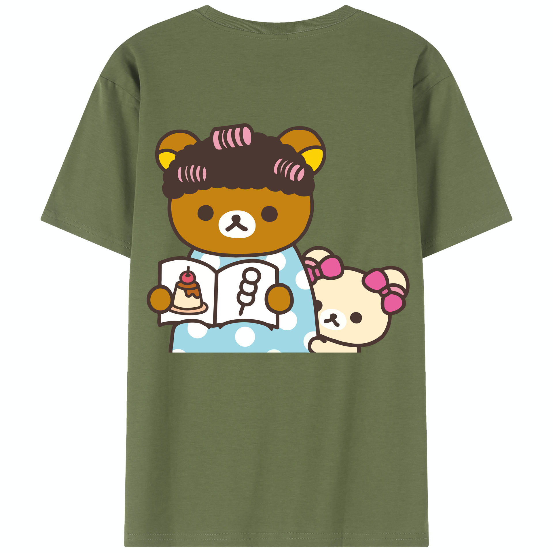 （画像用） リラックマ リラックマ キイロイトリ Rilakkuma Korilakkuma Kiiroitori 綿100％半袖Tシャツ（背面プリント）